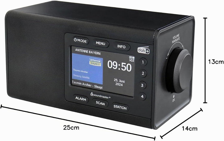 Soundmaster DAB900 Digitalradio mit DAB+ &amp; UKW/FM, Bluetooth, Radiowecker, grosses Farbdisplay, Farb