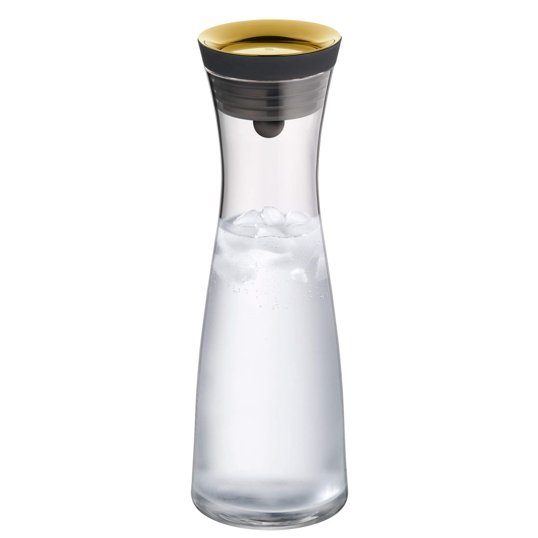 WMF Basic Wasserkaraffe aus Glas, 1 Liter, Glaskaraffe mit Deckel, Silikondeckel, CloseUp-Verschluss