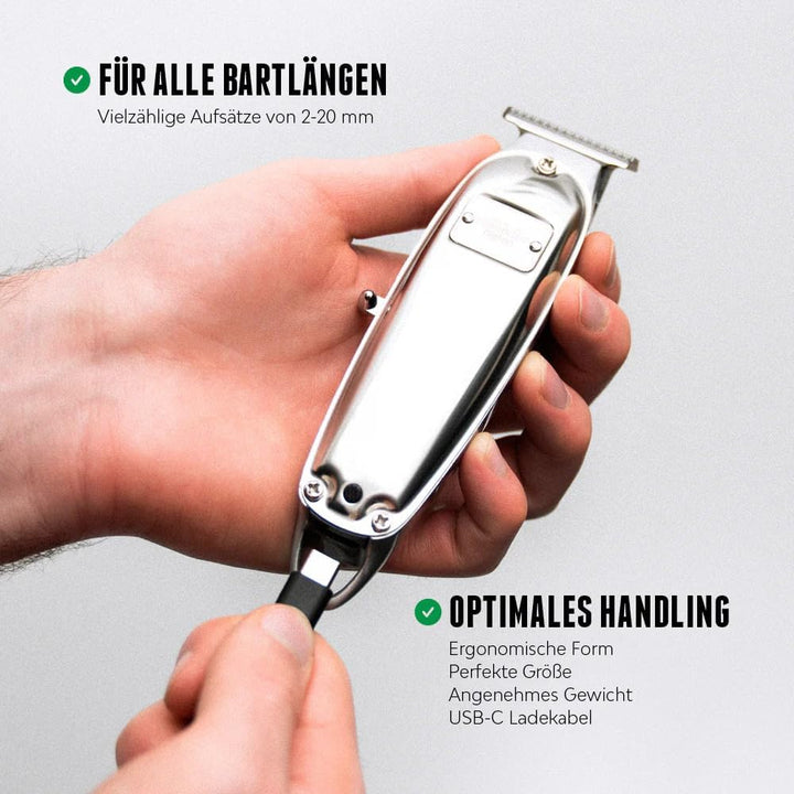 Brooklyn Soap Company - Brooklyn Blade Barttrimmer USB-C - Profi Bartschneider für Herren - Edelstah
