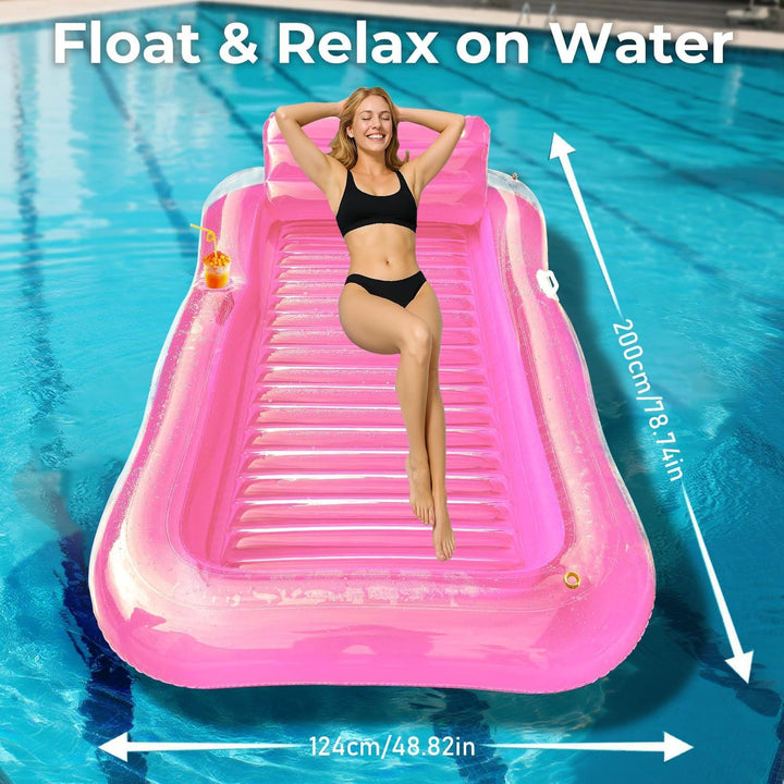 Luftmatratze Pool Erwachsene,Aufblasbar Schwimmmatratze mit Eingebautem Sprinkler,Pool Aufblasbares