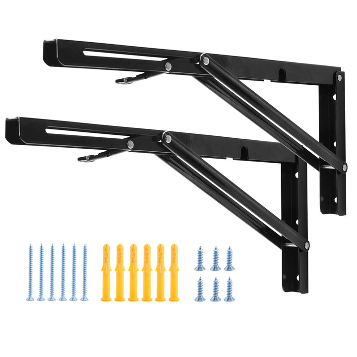 YUMORE Klappkonsole Schwerlast 400mm Regalträger Klappbar Schwarz - 2 Stück Metall Klappkonsolen Wan