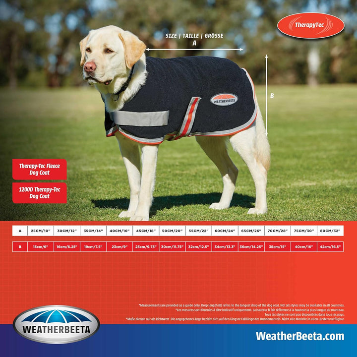Weatherbeeta 2022 Comfitec 1200D Therapy-Tec Dog Coat 1000867 - Black/Silver/Red 45, 45