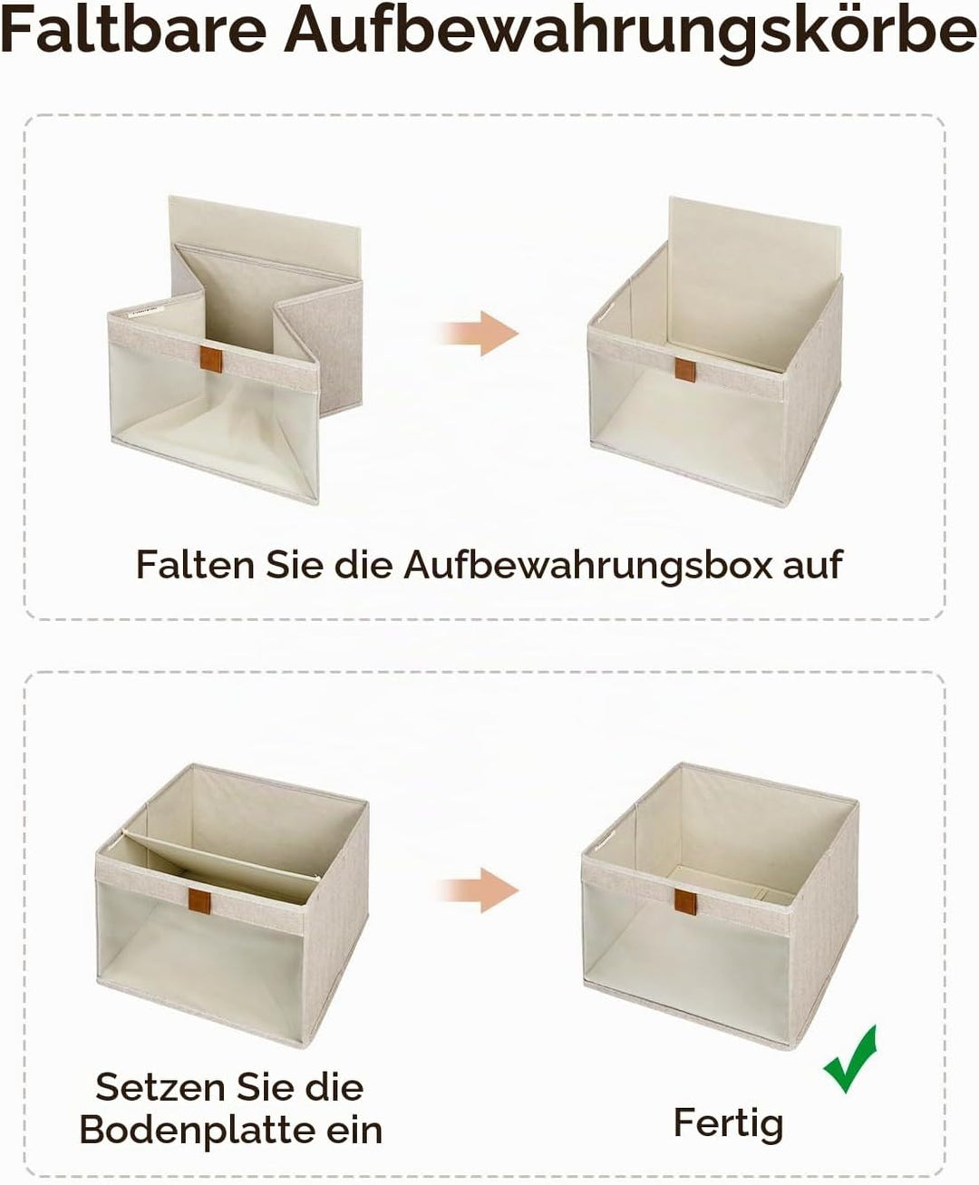StorageWorks Stoff Aufbewahrungsbox für Schränke, grosse Aufbewahrungskörbe mit Sichtfenster, Dekora