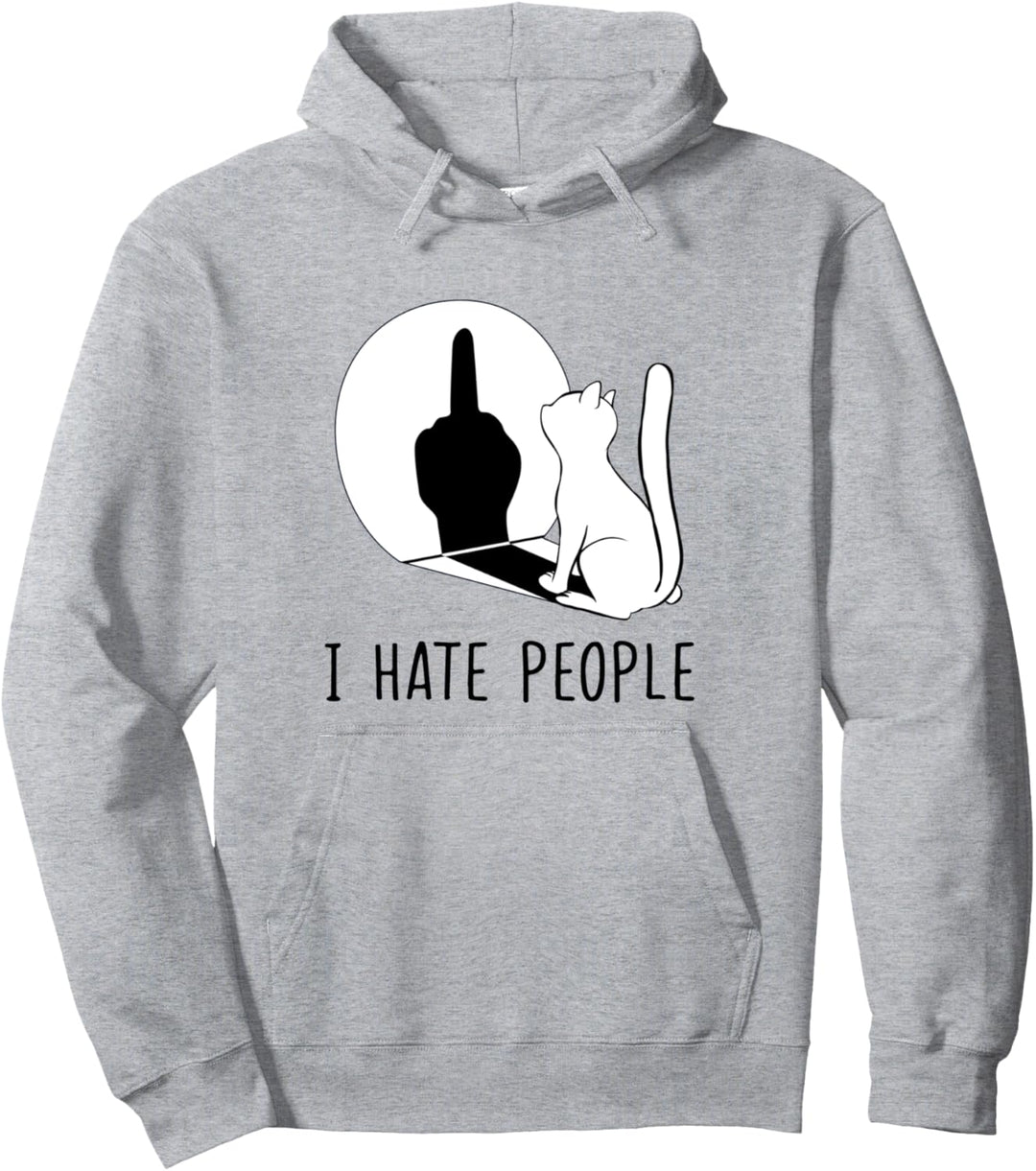 Katze Ich Hasse Menschen Pulli Katze I Hate People Pullover Hoodie