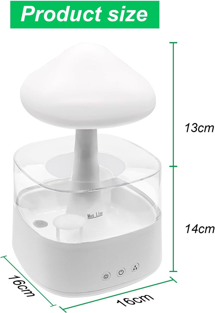 Rain-Cloud Humidifier, 450 ml, Regen Wolken Luftbefeuchter mit 3 modi und 7 Farben, LED-Lichtern Aro