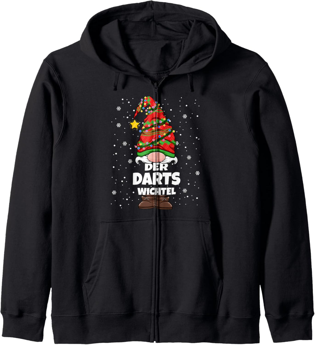 Darts Weihnachten Wichtel Dart Spielen Damen Herren Kapuzenjacke