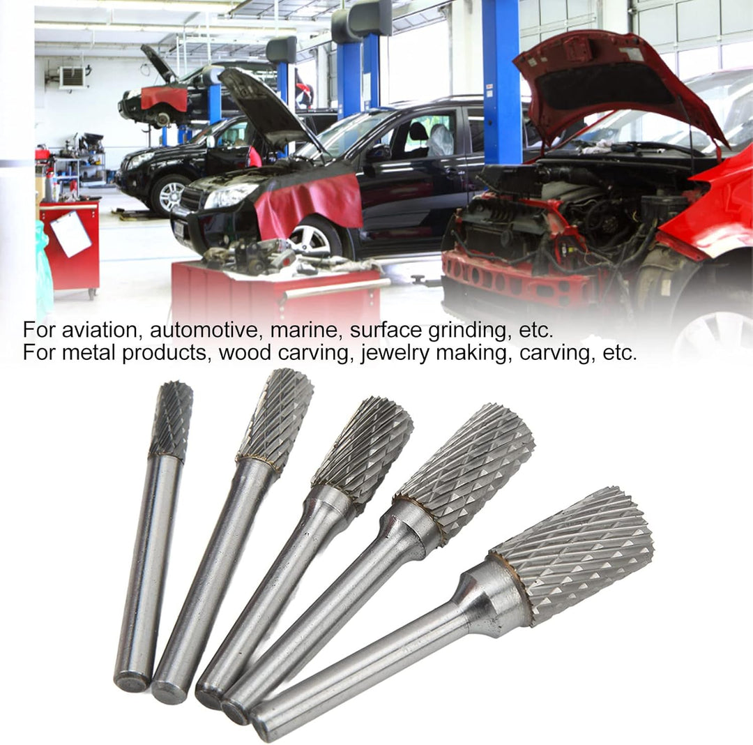 Yosoo Health Gear Doppelschnitt-Hartmetallfräser-Rotationsfeilen-Set, 6mm Schaft, für Metall- und Ho