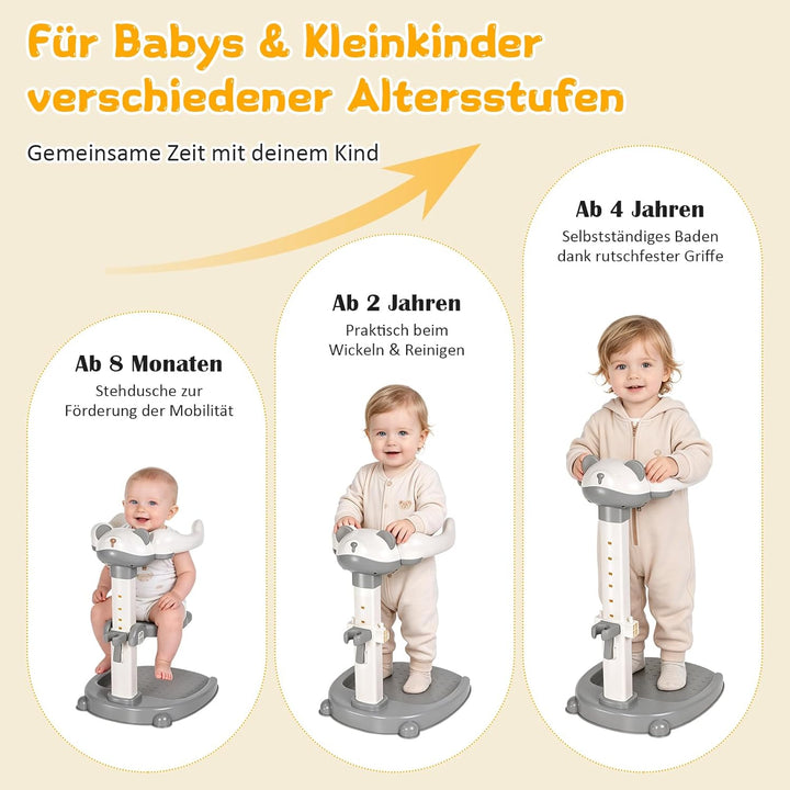 Baby Dusche Ständer Einstellbarer Baby Shower Stand Support mit AntiRutsch-Basis, Anehmbarem Sitz, D
