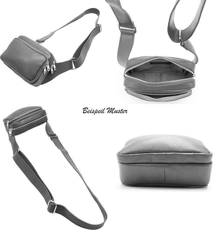 SH Leder echt Leder Hüfttasche Damen Herren Unisex Gürteltasche für Festival Reise Bauchtasche mitte