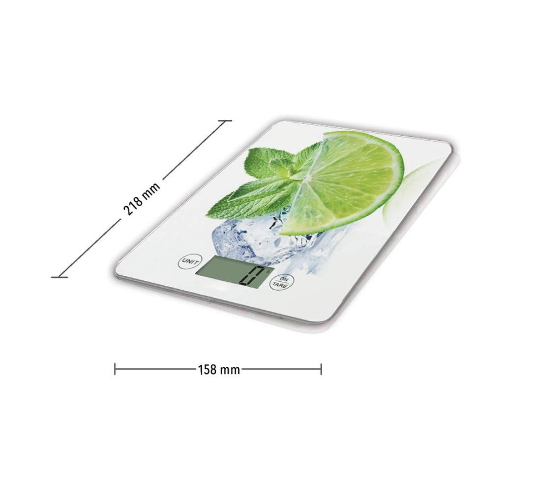 LTTLE BALANCE 8544 Slim Citron USB-R, Küchenwaage ohne Akku, USB wiederaufladbar, reparierbar, 5 kg,