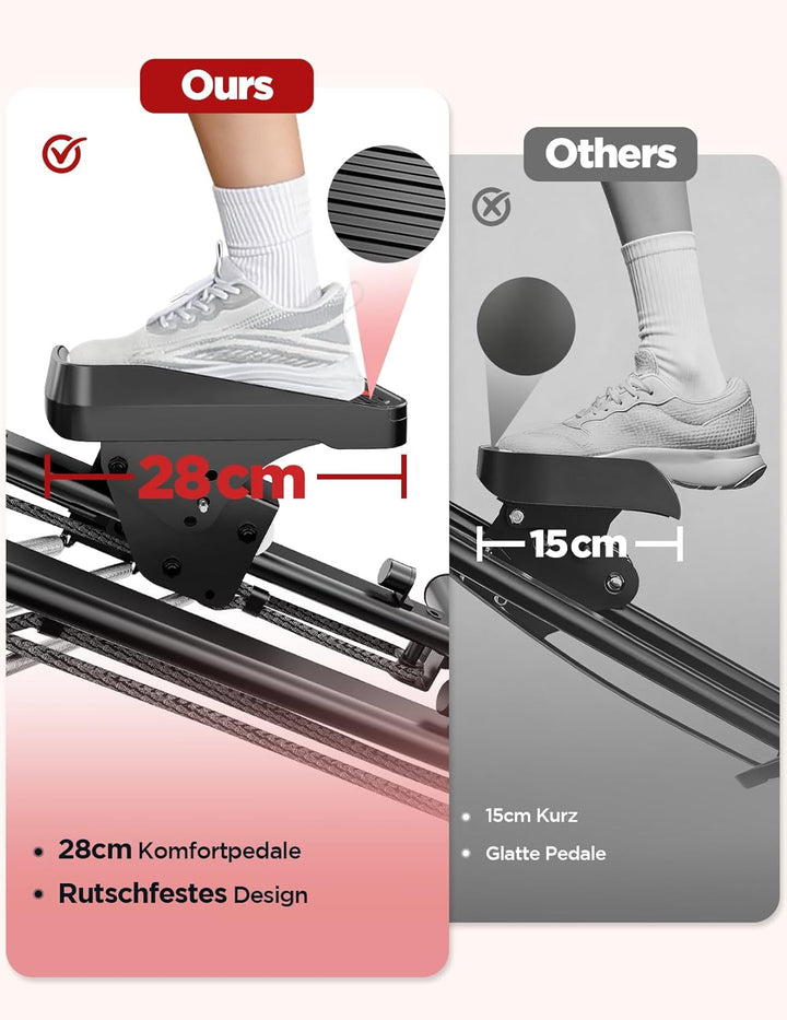 YOLEO Einstellbarer Widerstand Stair Stepper für Zuhause, Klappbarer Stepper mit 3 Trainingsmodi, Co