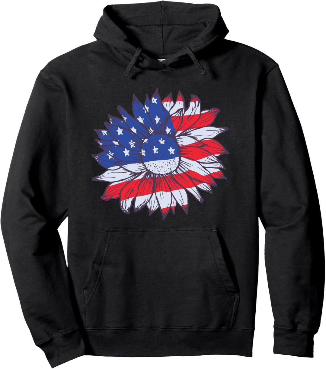 Amerikanische Sonnenblume Pullover Hoodie