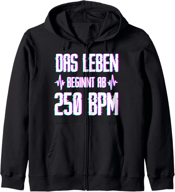 250 BPM Speedcore Harderstyles Uptempo Gabber Geschenk Kapuzenjacke