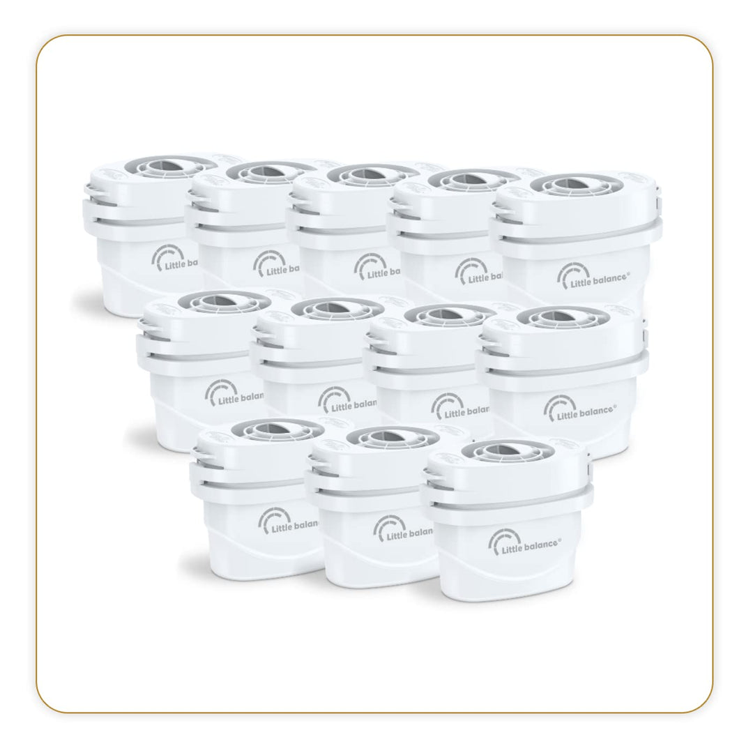 LITTLE BALANCE 8666 Filterkartuschen für Karaffe, kompatibel mit allen Filterkannen, 12 Monate Packu
