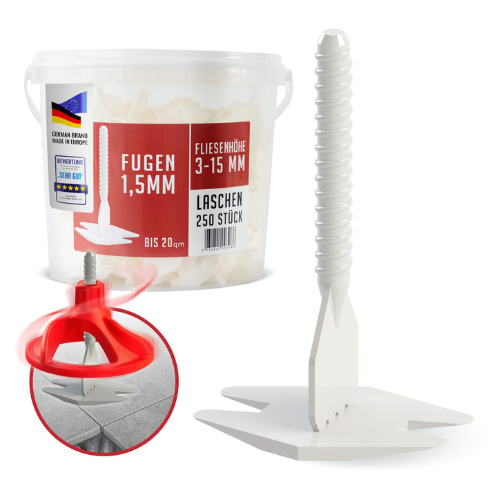 Nivilli SPINNY - 250 Stück Zuglaschen/Fugenbreite 1.5mm - Materialdicke 3-15mm / Ein technisch hochw