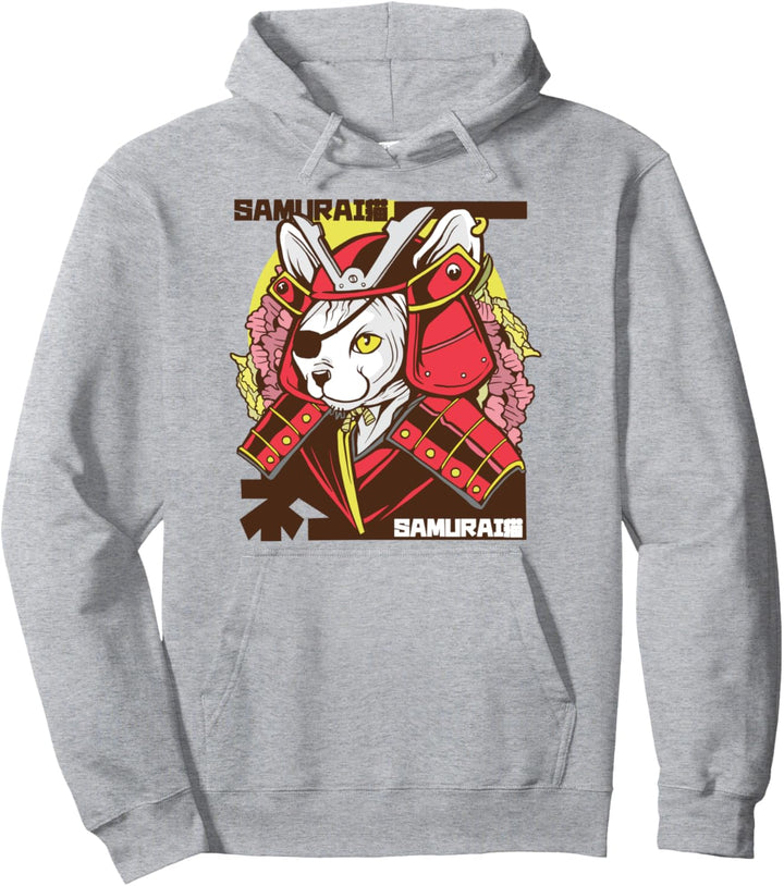 Katze Samurai im traditionellen japanischen Outfit l Lustige Pullover Hoodie