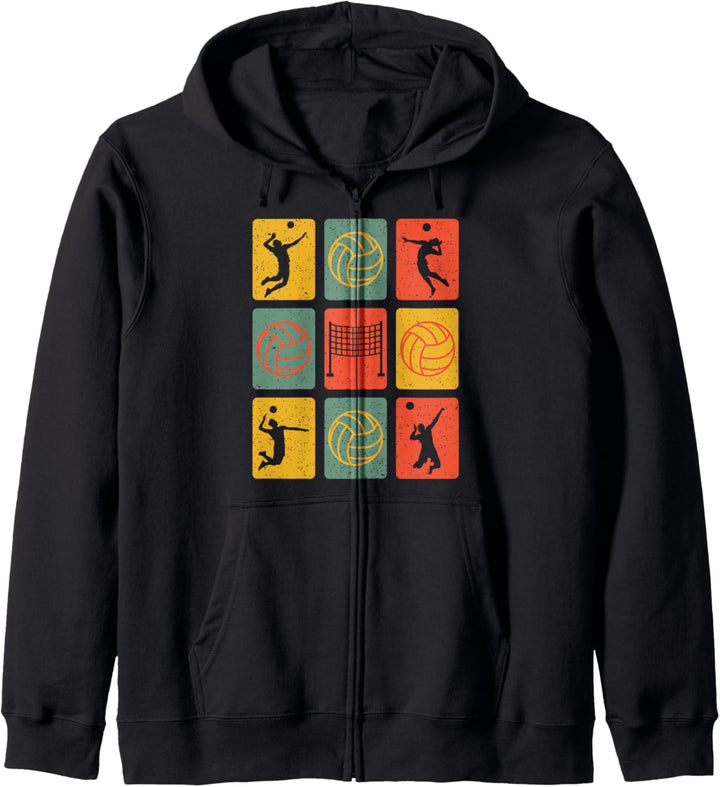 Retro Volleyball Vintage Geschenk für Volleyballspieler Kapuzenjacke