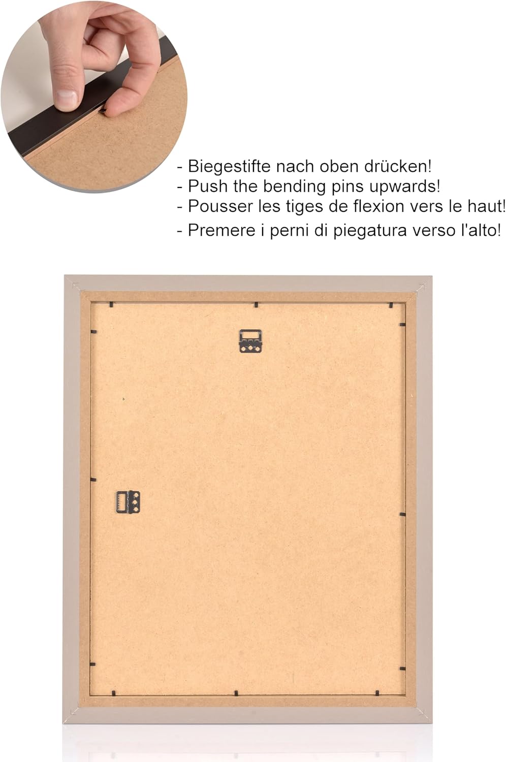 Stallmann Design Bilderrahmen 50x80 cm grau Holz mit Acrylglas Rahmen-Breite 40mm Posterrahmen Wechs