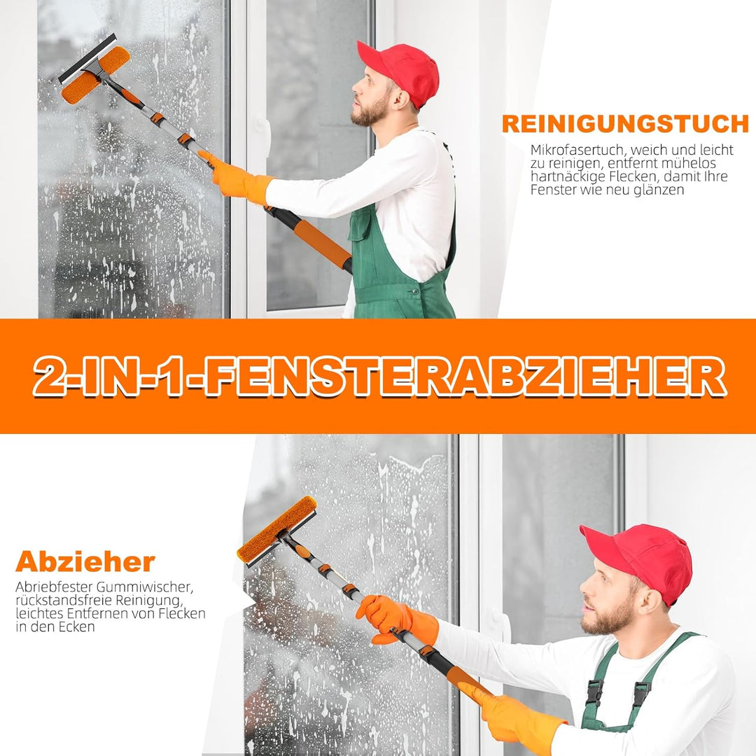 SISUPASSIE 7,2m Staubwedel Teleskop, Spinnenwebenentferner waschbar, Fensterputzer mit Teleskopstang