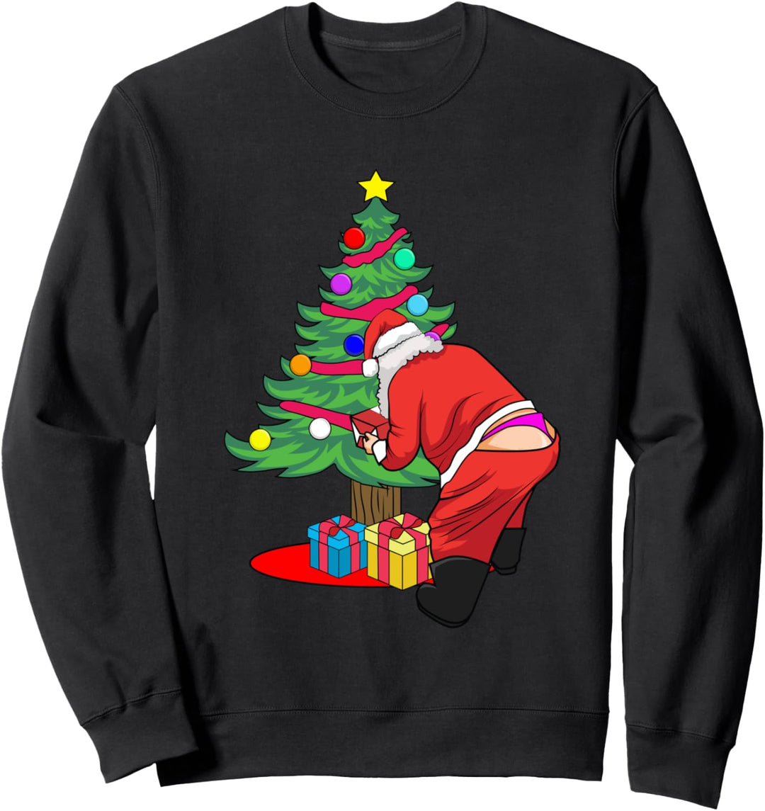 Lustiger Weihnachtsmann Weihnachtsbaum Unterwäsche Tanga Ges Sweatshirt