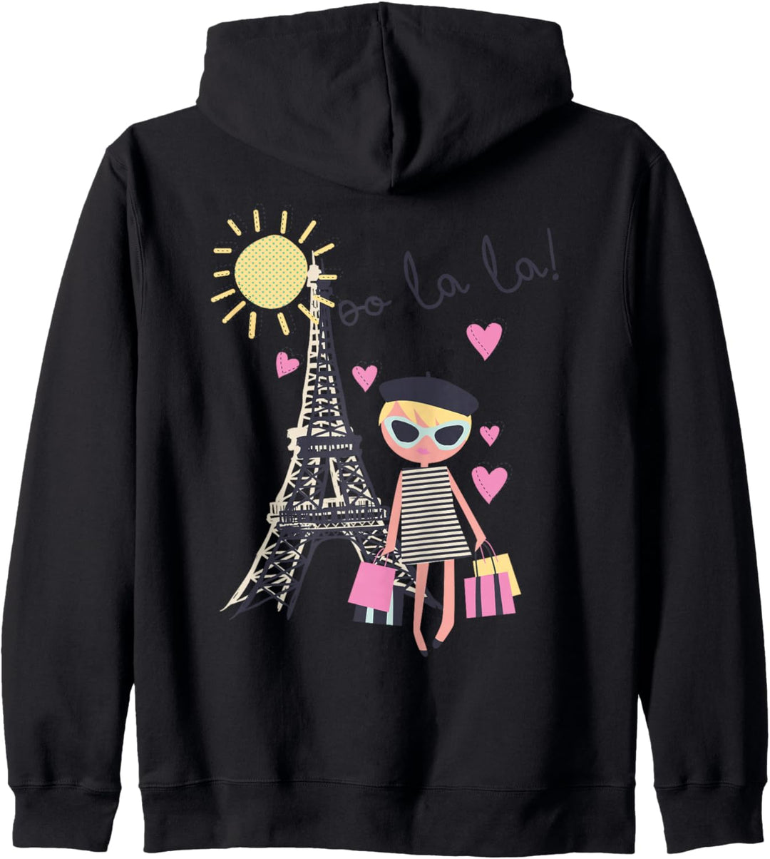 Paris Frankreich Eiffelturm Retro Souvenir Geschenk Mädchen Damen Herren Kapuzenjacke
