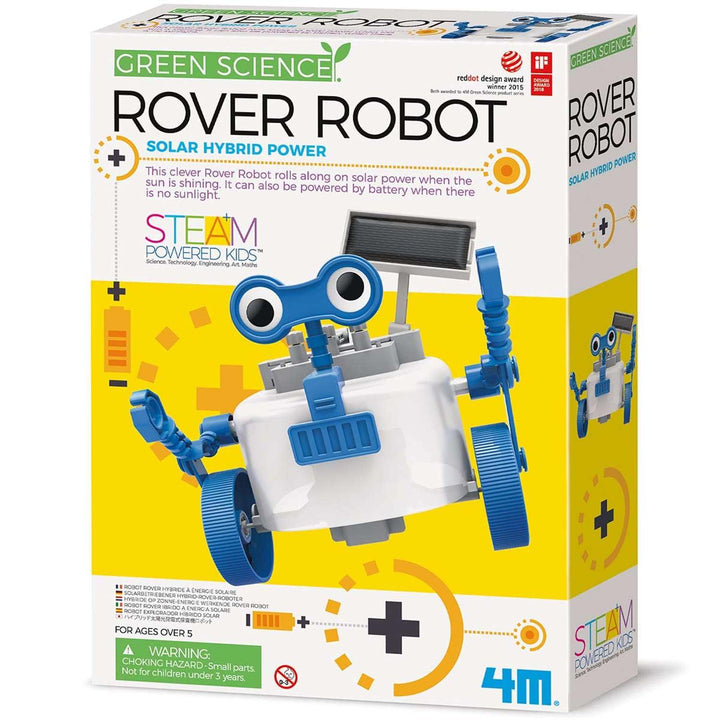 4M 403417 Green Science Rover Robot-Solar Hybrid Power, Multi Rover Roboter Solar Hybrid, Rover Robo