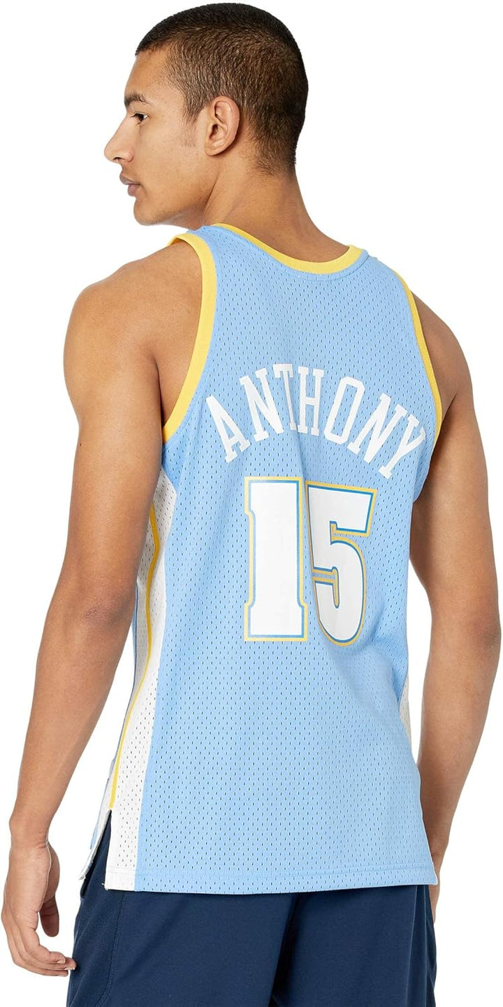 Mitchell & Ness NBA Denver Nuggets Carmelo Anthony Trikot Herren M Hellblau / Gelb, M Hellblau / Gel