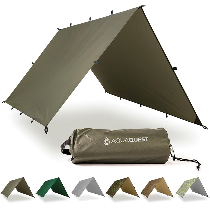 AQUAQUEST Safari wasserdichte Camping-Plane - Leichter Sonnenschutz oder Regenschutz - Wandern, Ruck