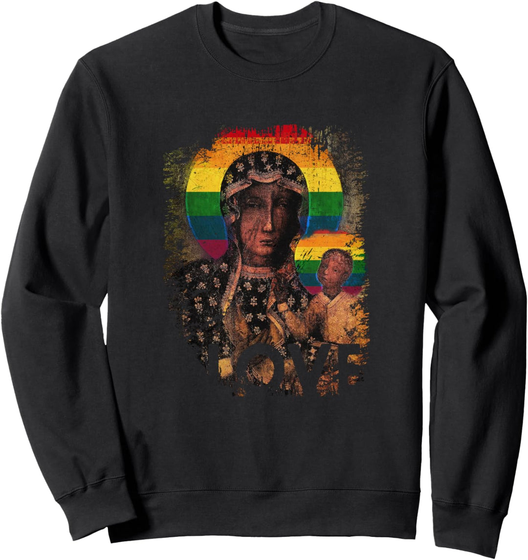 Schwarze Madonna LGBTQ Regenbogen Queer Love CSD Gay Pride Sweatshirt