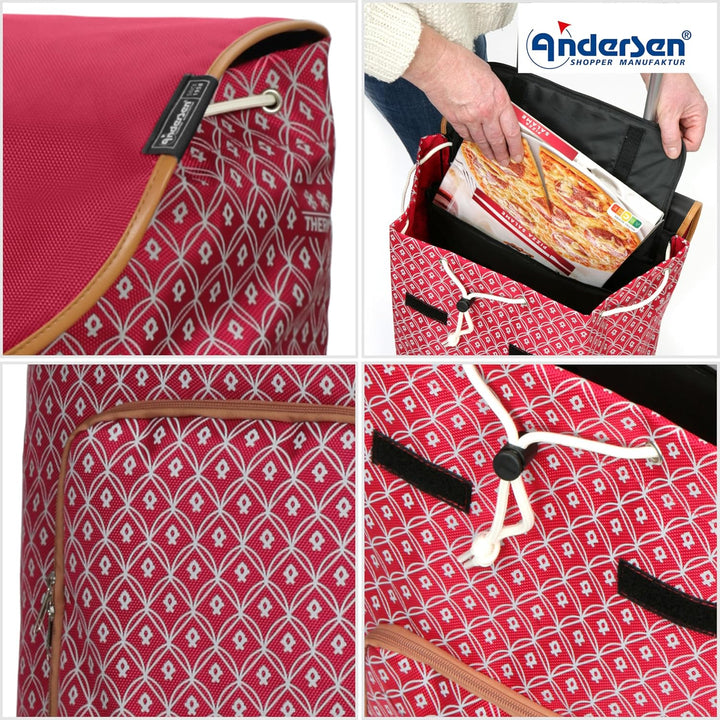 ANDERSEN Einkaufstrolley - Treppensteiger Scala Shopper Famke rot | ideal für Treppen, klappbar, aus