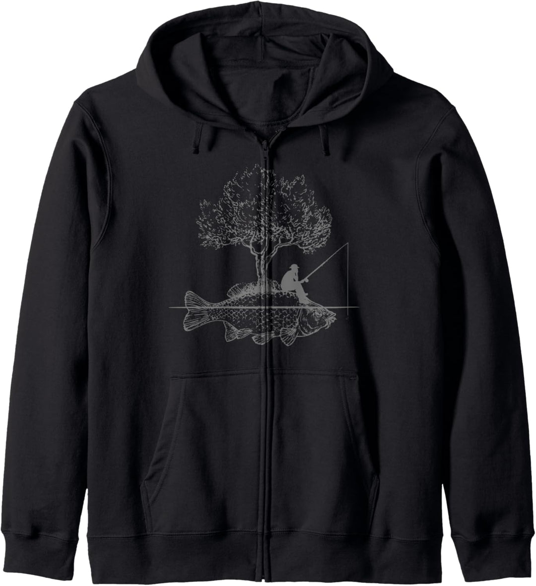 Angeln Fisch Insel Lustig Geschenk für Angler Kapuzenjacke