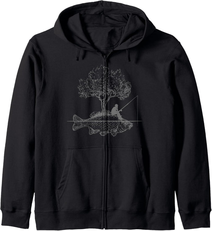 Angeln Fisch Insel Lustig Geschenk für Angler Kapuzenjacke
