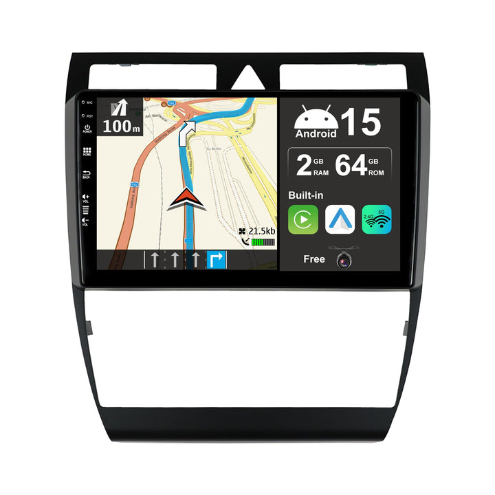 JOYX Android 15 IPS Autoradio Passt für Audi A6 C5 S6 (1999-2004) / RS6 (2002-2006) - Eingebautes Ca