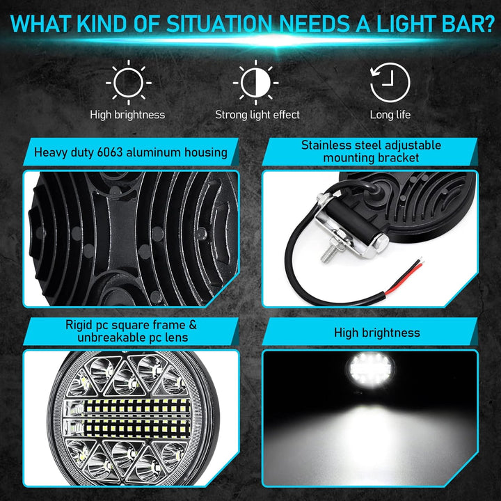 Dinfu 102W LED Arbeitsscheinwerfer，Rückfahrscheinwerfer led 12V/24V traktor 15000LM scheinwerfer Off