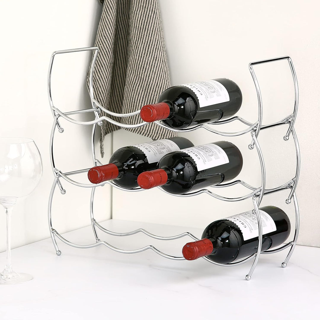 Zeller 27356 Weinregal, 3-er Set 42 x 14 x 14 cm, chrom