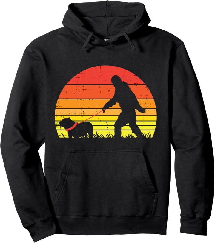 Bigfoot Sasquatch English Bulldog Retro Dog Lover Owner Gift Pullover Hoodie