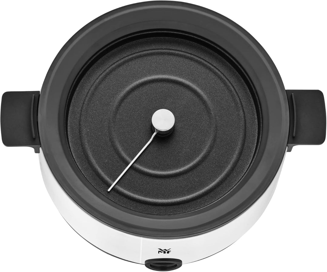 WMF Küchenminis Popcornmaschine für zuhause, Popcorn Maker, beschichtete Heizplatte, Deckel als Serv