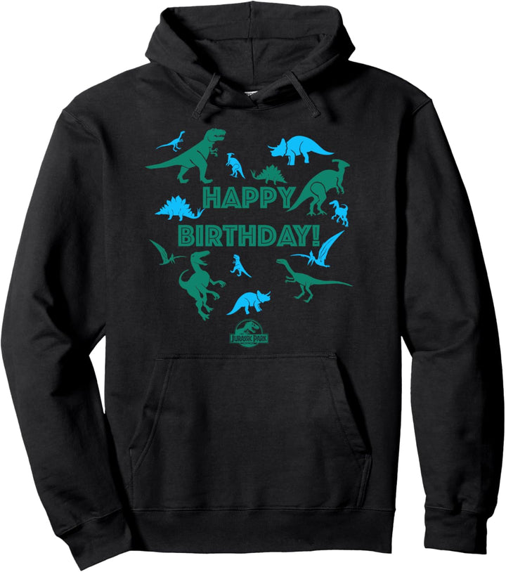 Jurassic Park Happy Birthday Dinosaur Collage Pullover Hoodie