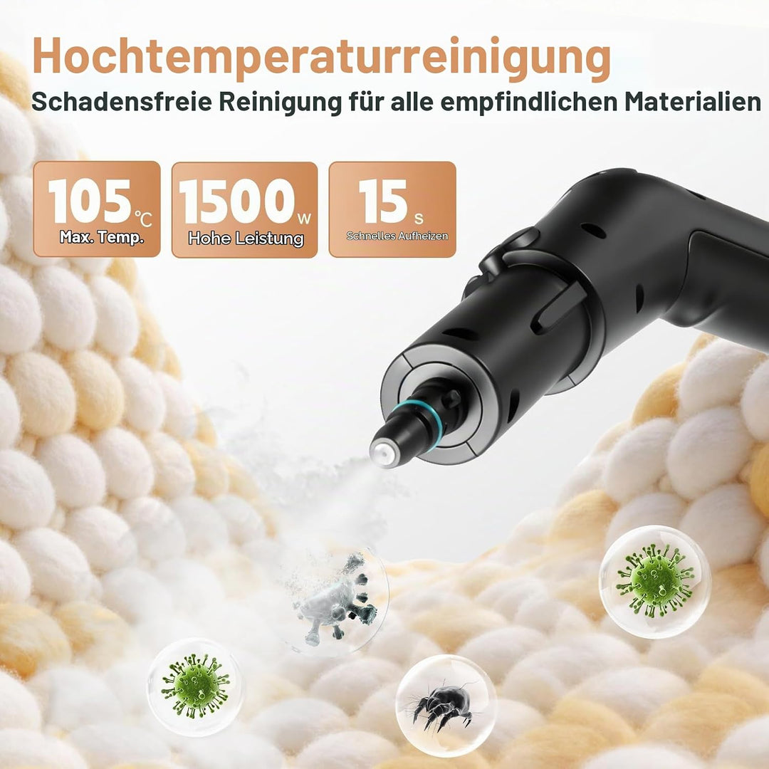 Dampfreiniger, Dampfreiniger handgerät, 1500 W, Handdampfreiniger, schnelles Aufheizen in 15 Sekunde