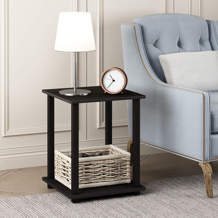 Furinno Simplistic Sofatisch, Couchtisch, Beistelltisch, mit 2 Ebenen, 2-er Set, Dunkle Walnuss, 39.