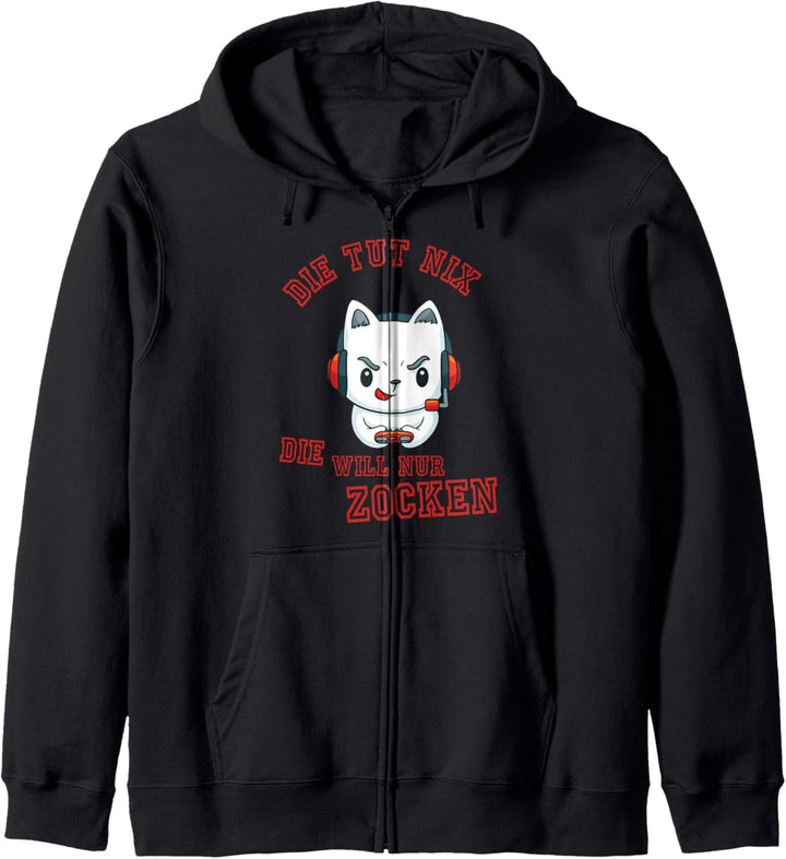 Die Tut nix Die will nur Zocken - Lustiges Gamer Zocker Kapuzenjacke
