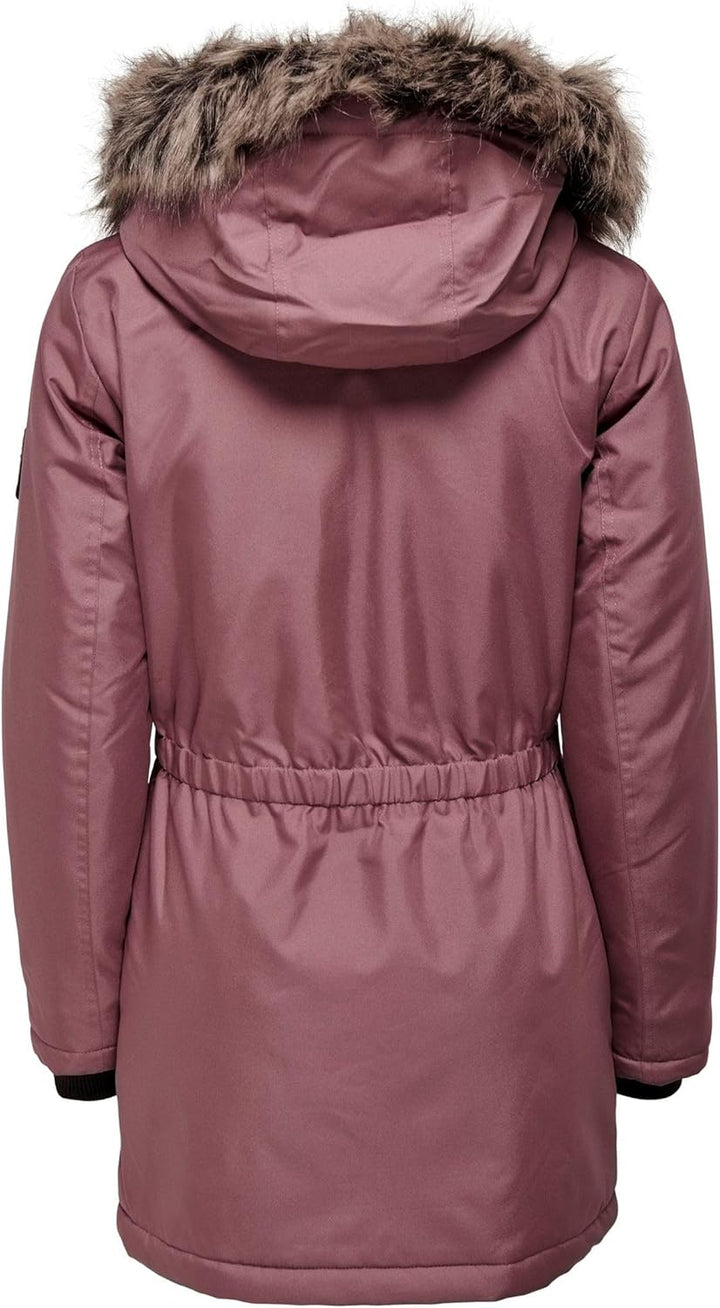 ONLY Damen ONLIRIS FUR Winter Parka CC OTW 15213755 XS Rose Brown, XS Rose Brown