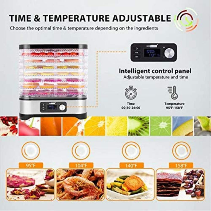 Nictemaw 400W Dörrautomat, Dörrgerät für Lebensmittel mit 8 Dörrebenen,Trockner für Fleisch, Obst&amp; G