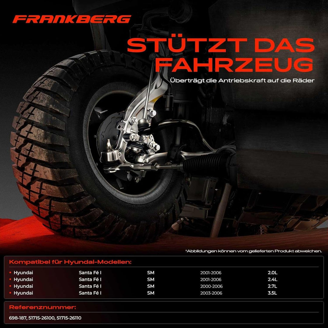 Achsschenkel Radlager Vorne Links für Santa Fé I SM 2001-2004 698-187