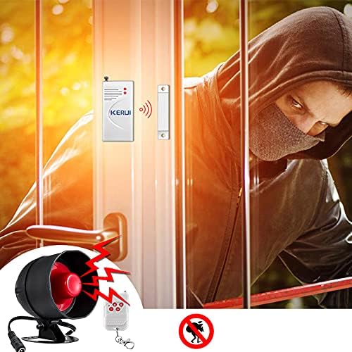 KERUI Drahtloses Hausalarmsystem Einbruchmeldeanlage Kit mit 115dB Alarm Arbeit mit Garage, Haus, La