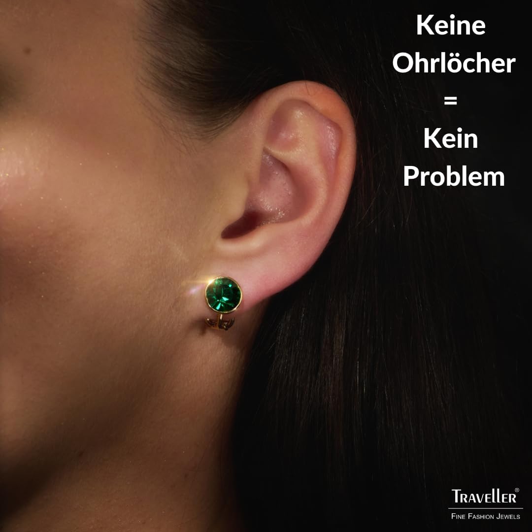 Traveller Ohrclip - Damen - Kristall Grün, Grün