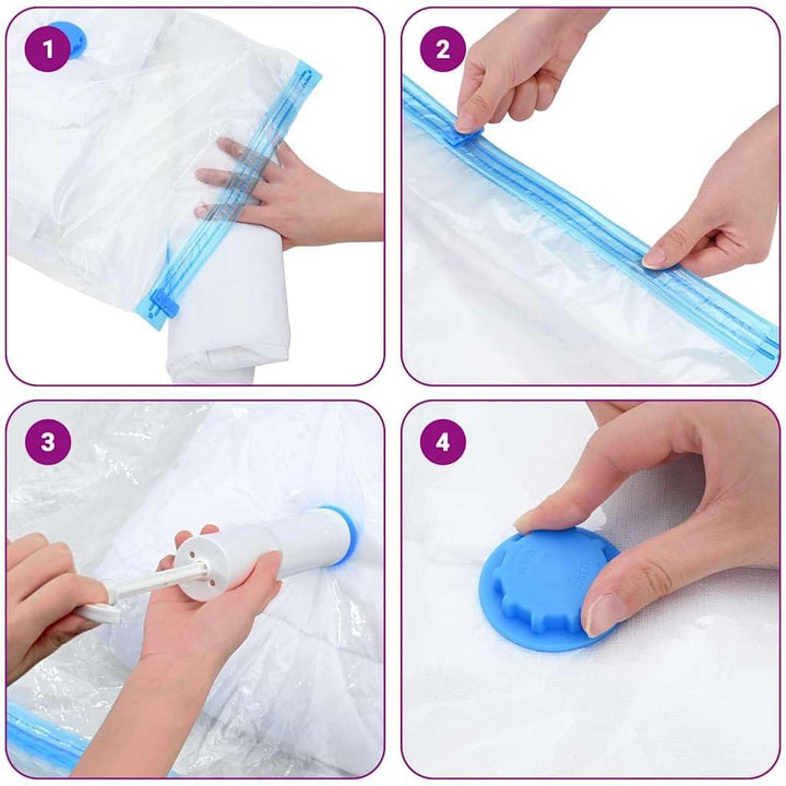 vidaXL Aufbewahrungstaschen 5 pcs Transparent und Blau 80 x 60 cm, Wohnzimmer, moderne Möbel, rechte