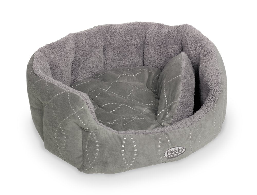 Nobby Komfort Bett oval "CENO" grau / grau L x B x H: 55 x 50 x 21 cm grau 55 x 50 x 21 cm, grau 55