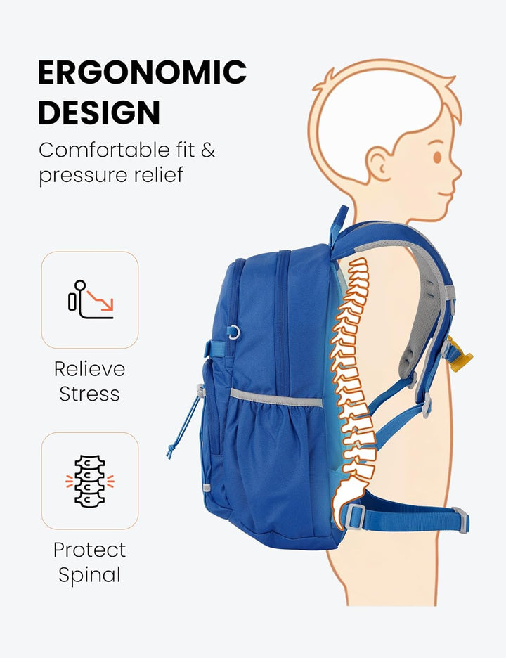 SKYSPER Kinderrucksack komfortabler Wanderrucksack Kinder für Jungen & Mädchen Blau, Blau