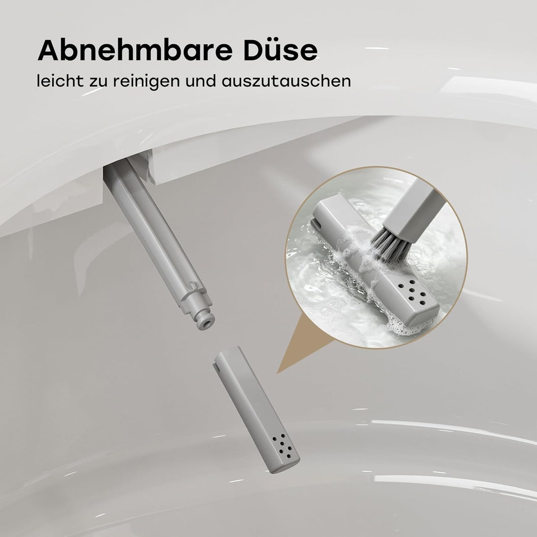 HOROW Dusch WC Sitz Ohne Strom Kaltes und Warm Wasser U-förmig | Wassertemperatur und Druck einstell